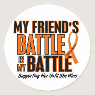 My Battle Too Friend Leukemia Classic Round Sticker