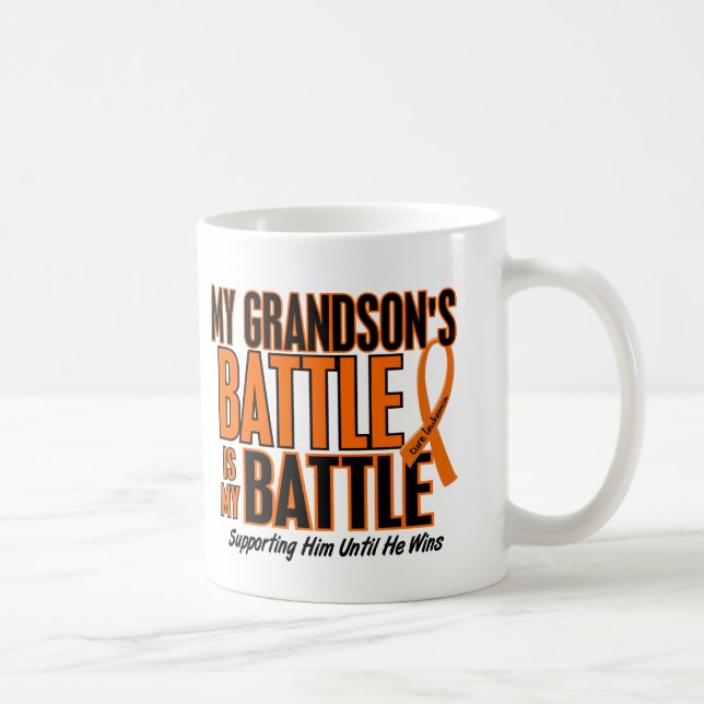 My Battle Too Grandson Leukemia Coffee Mug (Right)