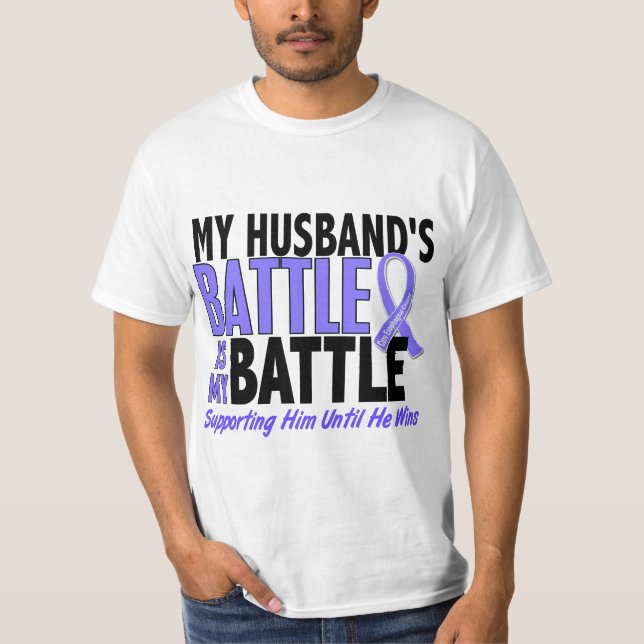 My Battle Too Husband Esophageal Cancer T-Shirt (Front)