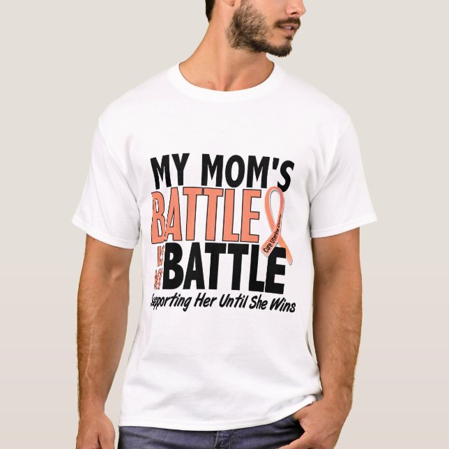 My Battle Too Mom Uterine Cancer T-Shirt (Front)