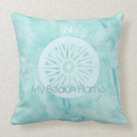 My Beach Home Watercolor Pillow