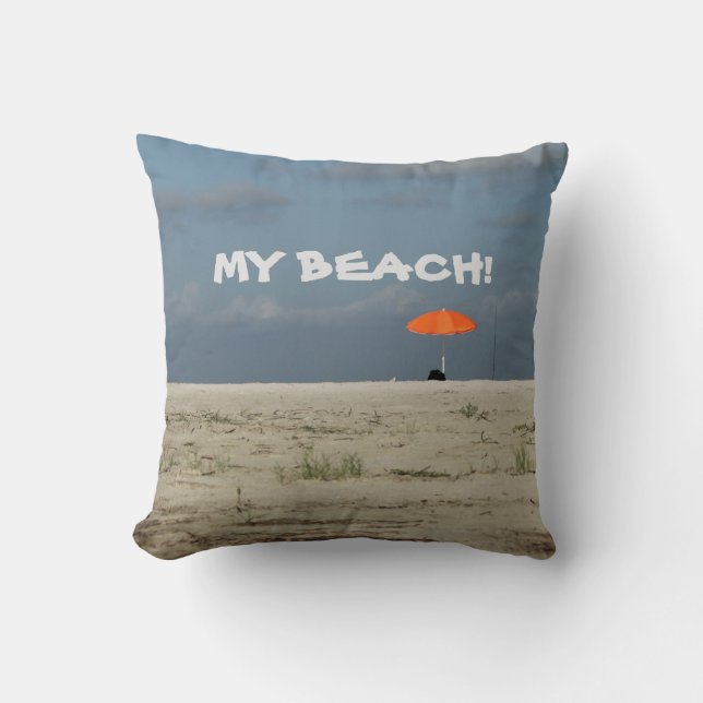 My Beach  Throw Pillow (Front)