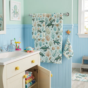 My Beach Turtles Bath Towel Set
