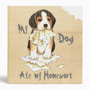 My Beagle Ate My Homework 3 Ring Binder