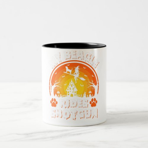 My Beagle Rides Shotgun Halloween Two_Tone Coffee Mug