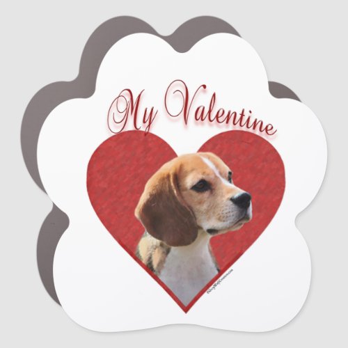 My Beagle Valentine Car Magnet