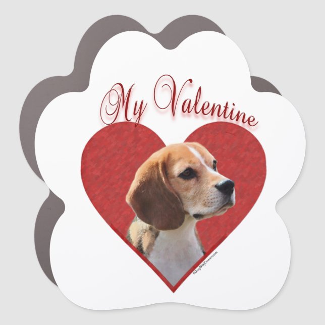 My Beagle Valentine Car Magnet (Front)