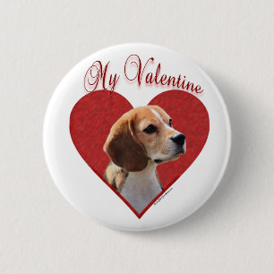 My Beagle Valentine Pinback Button