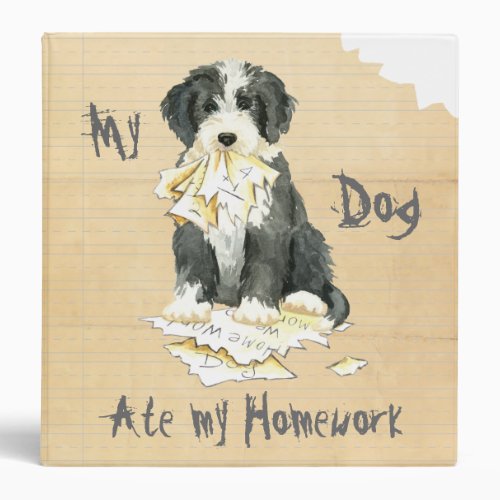 My Bearded Collie Ate My Homework 3 Ring Binder