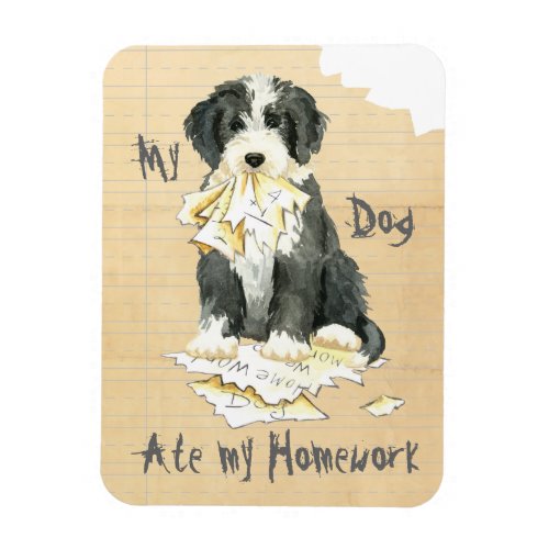 My Bearded Collie Ate My Homework Magnet