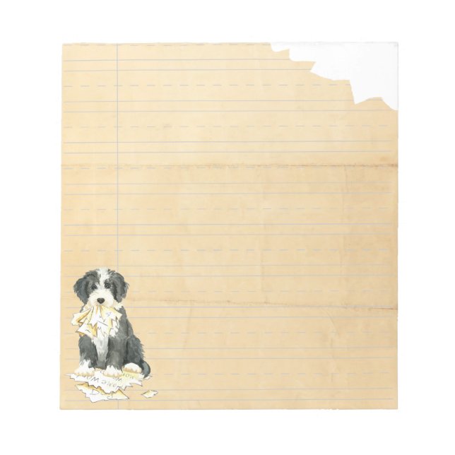 My Bearded Collie Ate My Homework Notepad (Front)