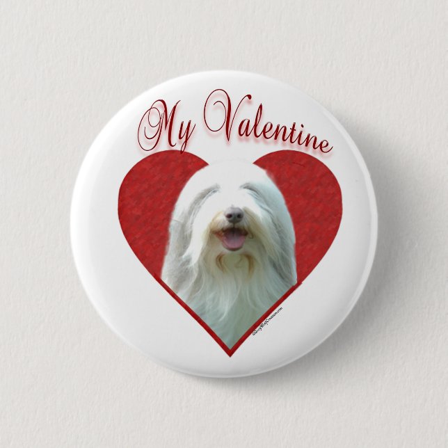 My Bearded Collie Valentine Button (Front)