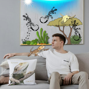 My Beardie Is My Bestie Lizard Friend Throw Pillow