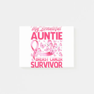 My Beautiful Auntie Breast Cancer Survivor Butterf Post-it Notes