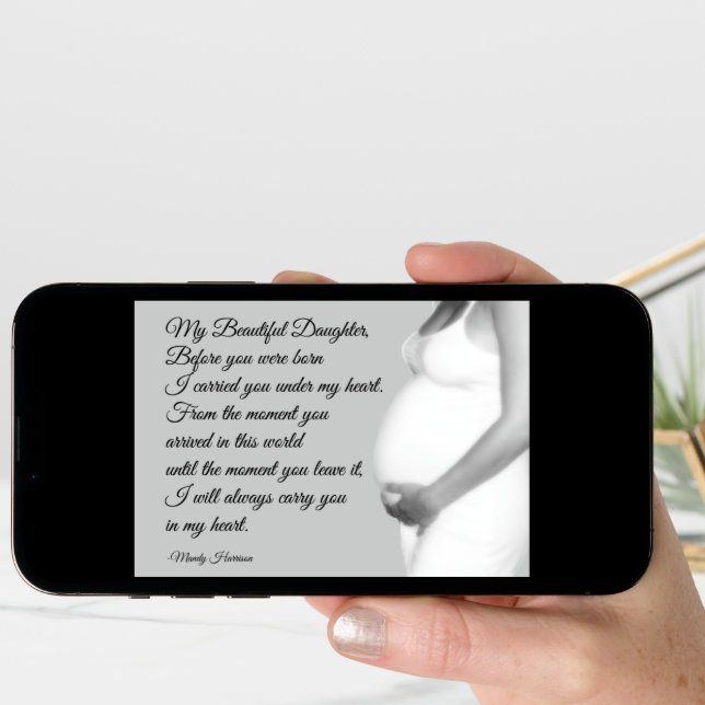 My Beautiful Daughter From Mom Pregnancy Quote Card (Front Digital)