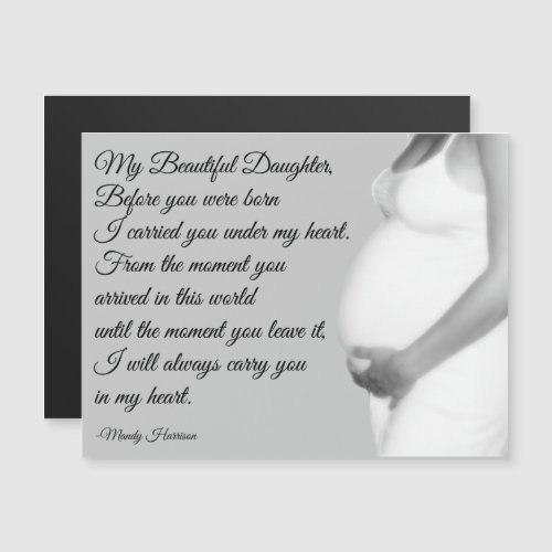 My Beautiful Daughter Mom Quote Poem Magnet Card