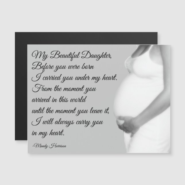 My Beautiful Daughter Mom Quote Poem Magnet Card (Front/Back)