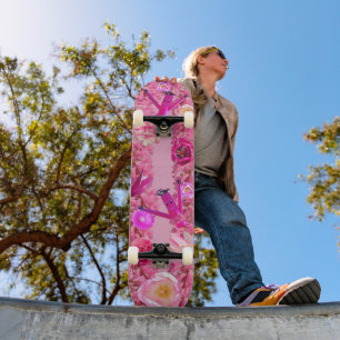 My Beautiful Pink Floral Life Skateboard