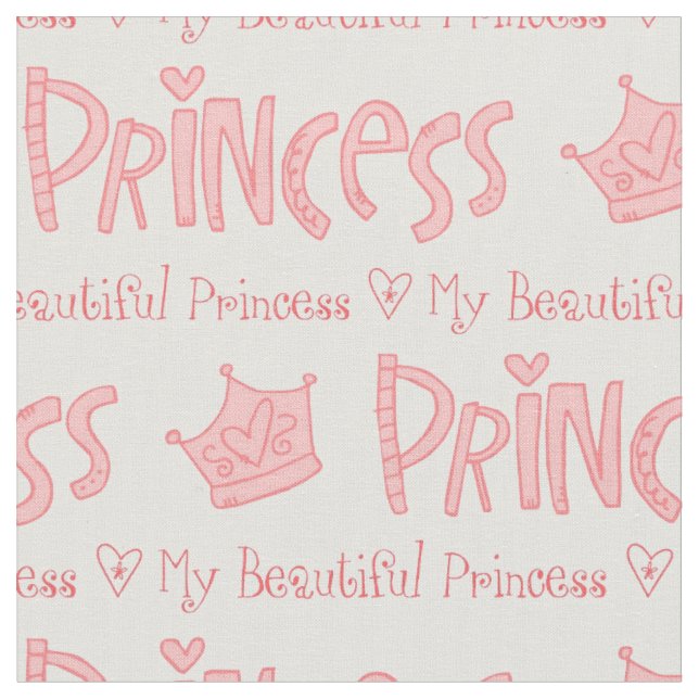 My Beautiful Princess Typography Fabric (Close Up)