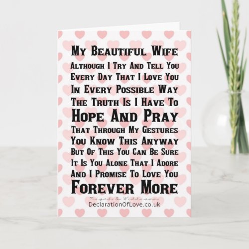 My Beautiful Wife Card