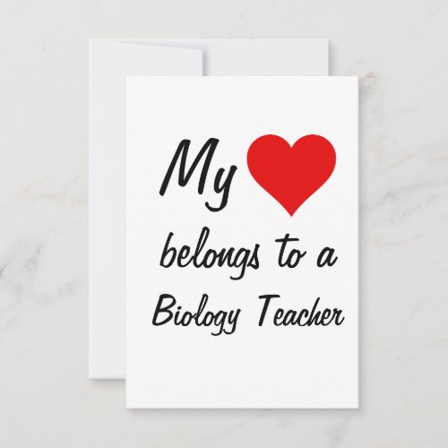 My Belongs To A Biology Teacher Card
