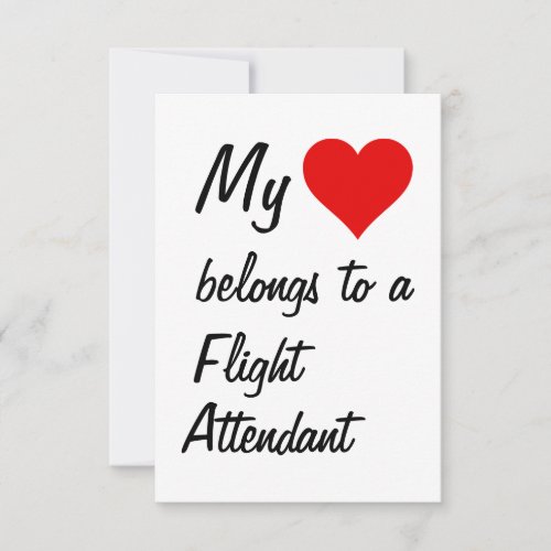 My Belongs To A Flight Attendant Card