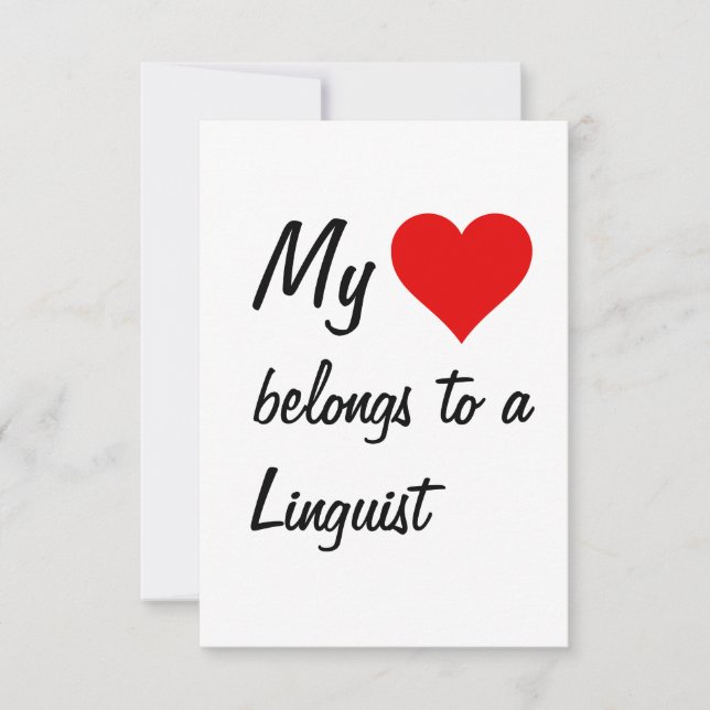 My Belongs To A Linguist Card (Front)