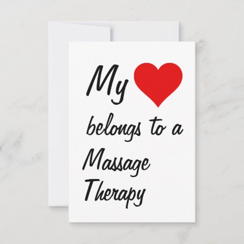 My Belongs To A Massage Therapy Card