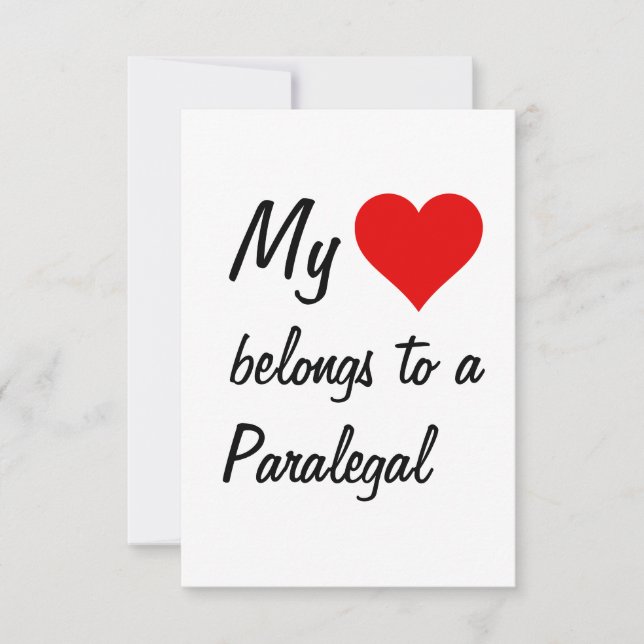 My Belongs To A Paralegal Card (Front)