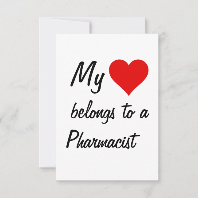 My Belongs To A Pharmacist Card (Front)