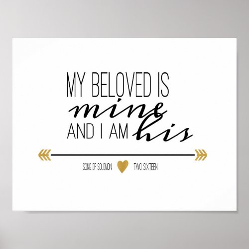 My Beloved is Mine Scripture Poster