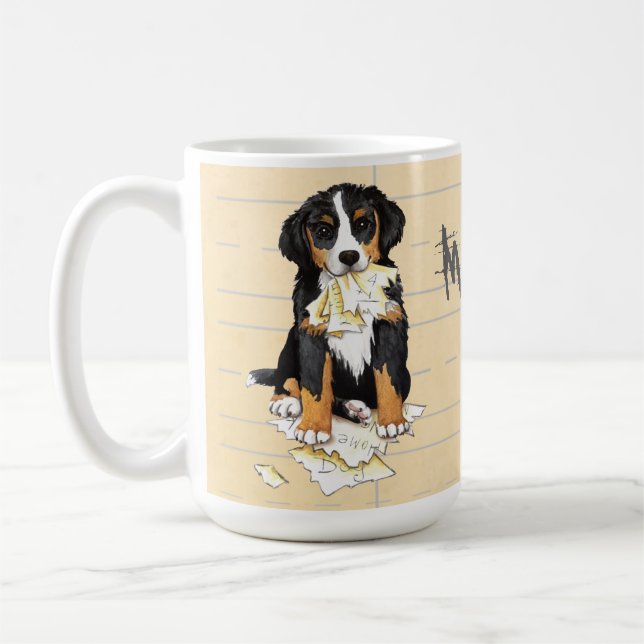 My Berner Ate My Homework Coffee Mug (Left)