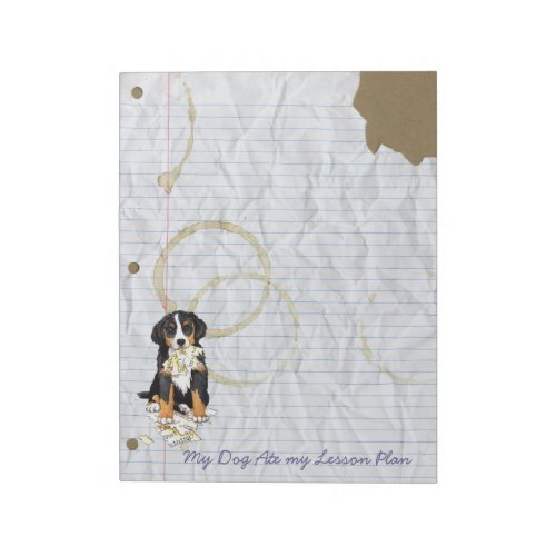 My Berner Ate My Lesson Plan Notepad