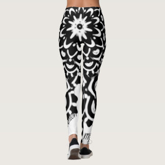 MY BEST COMPANIAN MANDALA ART IN BLACK FLORAL LEGG LEGGINGS