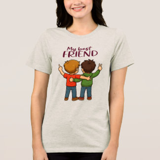 My Best Friend Cute Cartoon Design Bella Canvas  Tri-Blend Shirt