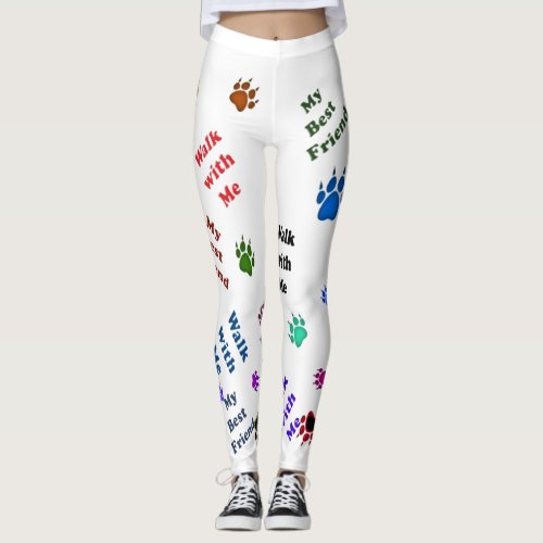 My best friend dog paw leggings