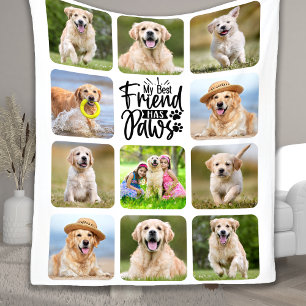 My Best Friend Has Paws Custom Pet Dog 11 Photo Fleece Blanket