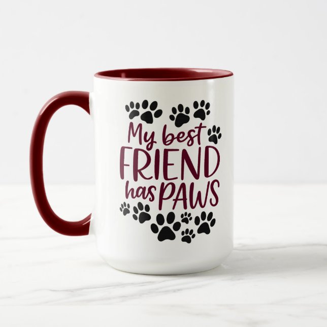 My Best Friend Has Paws | Cute Dog Lover Combo Mug (Left)