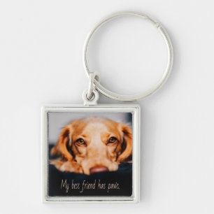My Best friend has paws dog, Puppy Meme Keychain