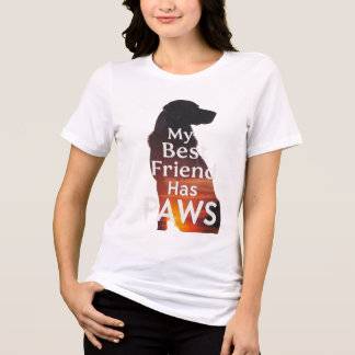 My Best Friend Has Paws - Sunset Dog Silhouette Gr Tri-Blend Shirt