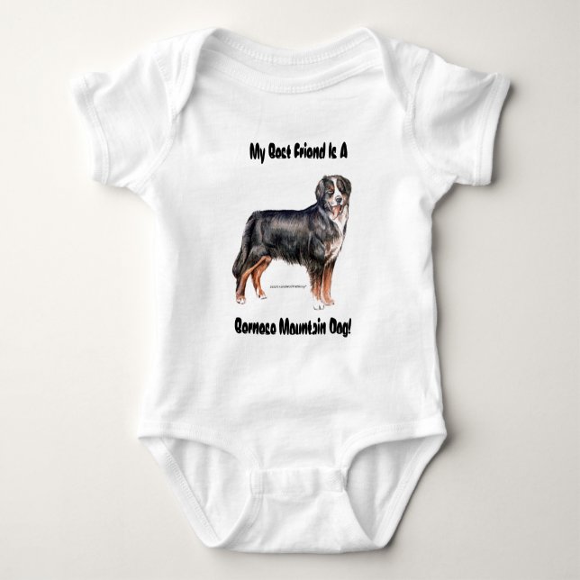 My Best Friend Is A Bernese Mountain Dog Baby Bodysuit (Front)