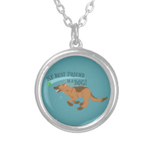 My Best Friend Is A Dog Silver Plated Necklace