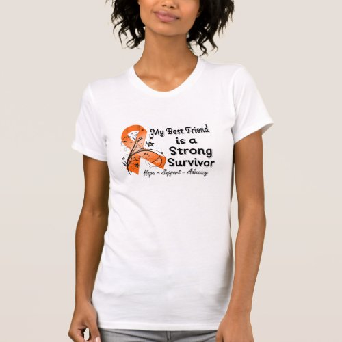 My Best Friend is a Strong Survivor Orange Ribbon T_Shirt