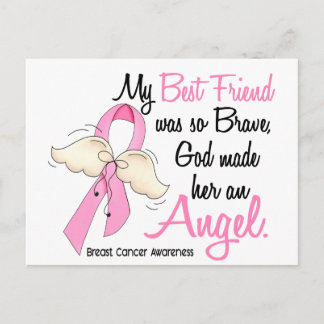 My Best Friend Is An Angel 2 Breast Cancer Postcard