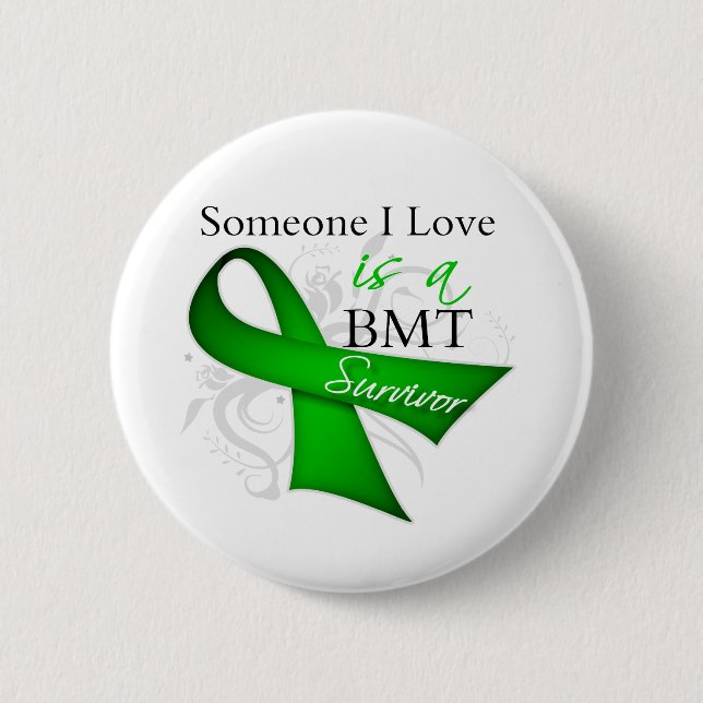 My Best Friend is Bone Marrow Transplant Survivor Button (Front)