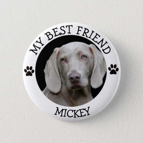 My Best Friend Pawprints Dog Pet  Photo Button