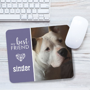 My Best Friend Pet Photo Personalised Purple Mouse Pad
