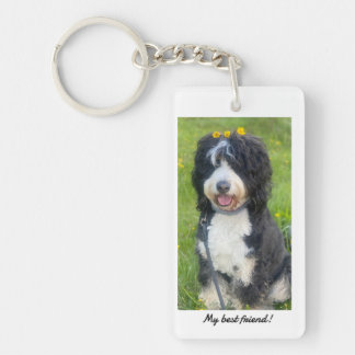 My best friend with Birdie the Bernedoodle Keychain