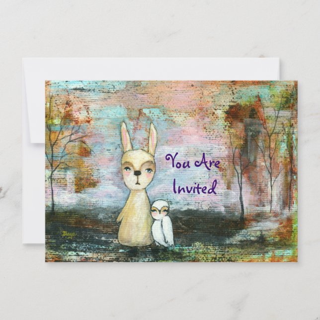 My Best Friend You Are Invited Original Painting Invitation (Front)