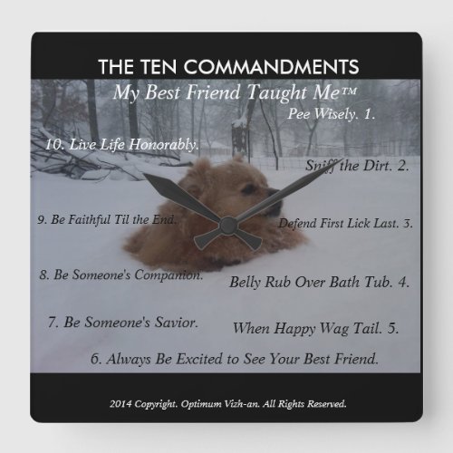 My Best Friends Ten Commandments Wall Clock